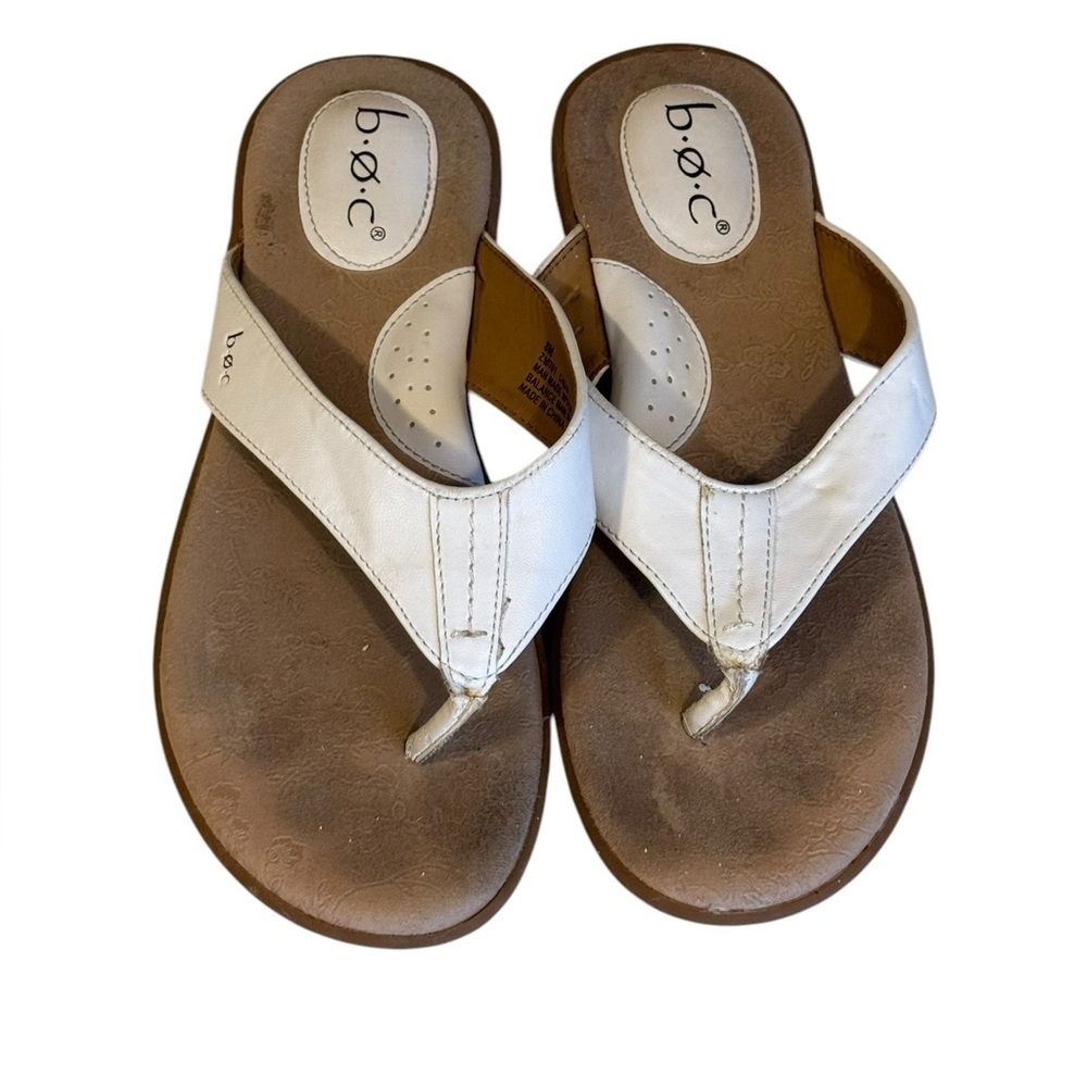 B.O.C Women's Z10701 Slip-on Flip Flop Sandals White Size 8M​​​ - Picture 2 of 9